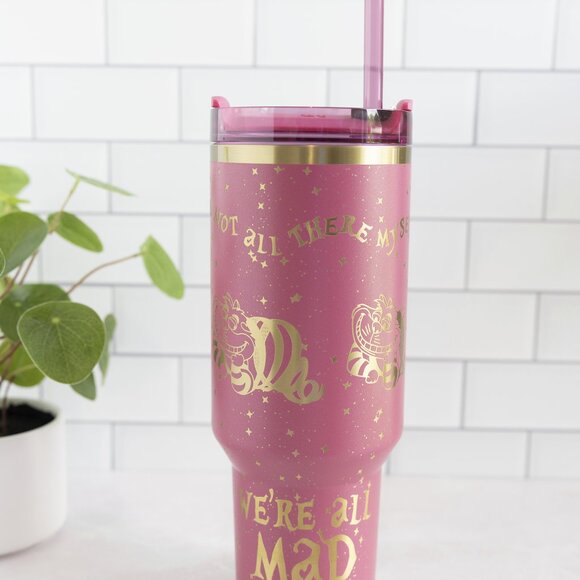 Custom Engraved Cheshire Alice in Wonderland Starbucks x Stanley Berry Pink - Picture 6 of 9